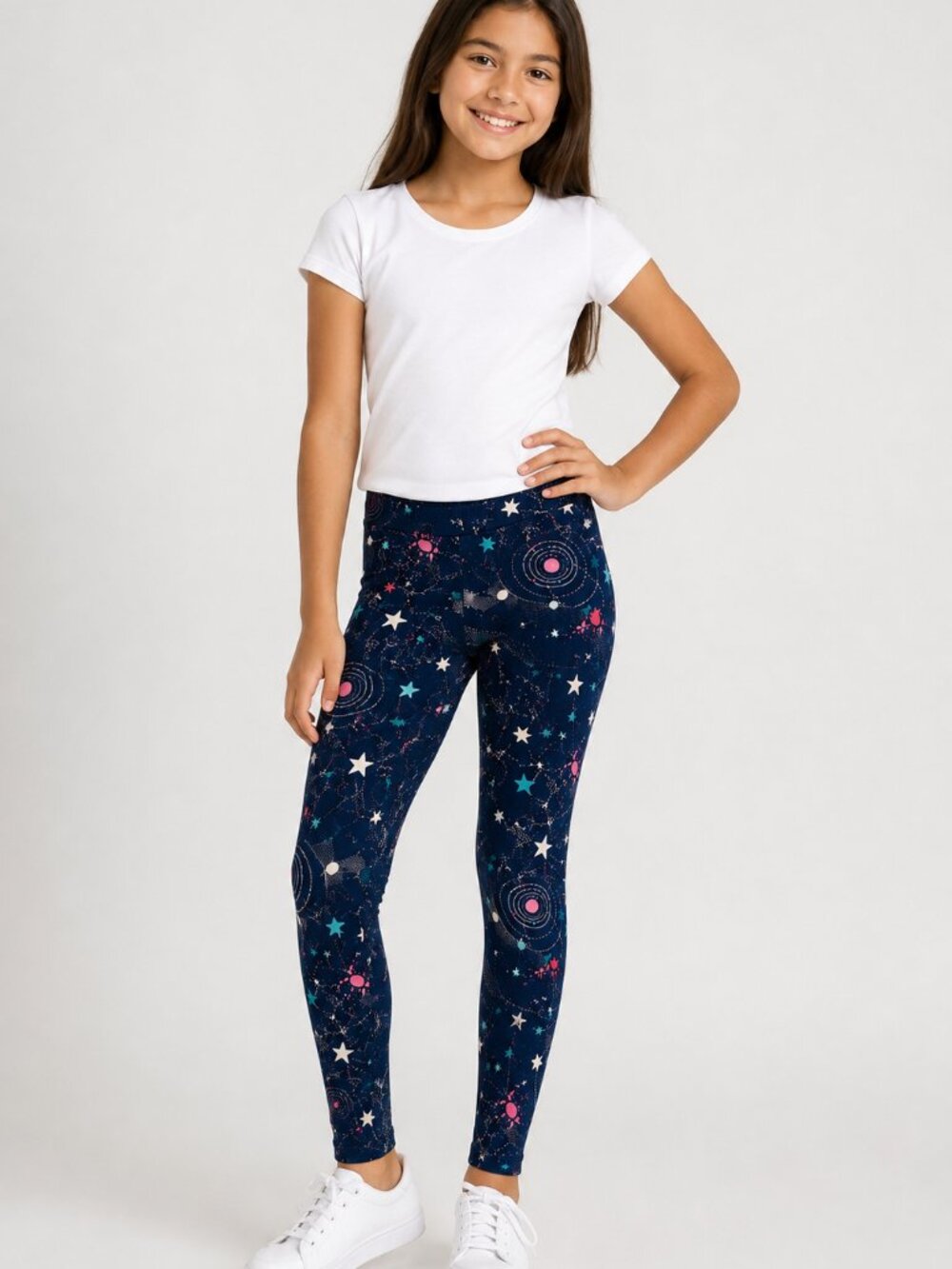 Gap Kids Elysian Blue Starry Print Pull-On Ankle Leggings - Size Large